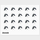 Black Crow Master of Time Illustratie Ronde Sticker (Vel)