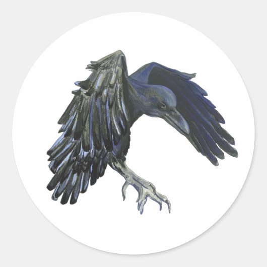 Black Crow Master of Time Illustratie Ronde Sticker (Voorkant)