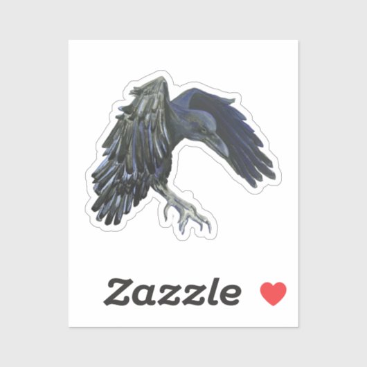Black Crow Master of Time Illustratie Sticker (Vel)