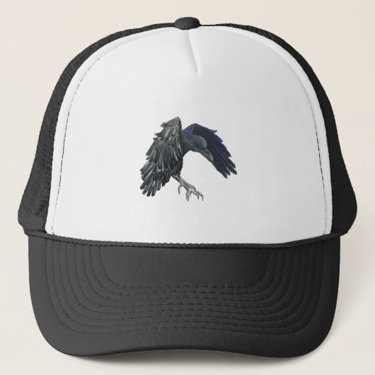 Black Crow Master of Time Illustratie Trucker Pet (Voorkant)