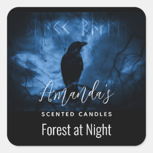 Black Crow met Dark Gothic Style Kandle Biz Vierkante Sticker