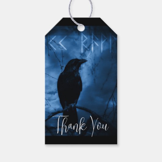 Black Crow met de donkere stijl van de zwarte Goth Cadeaulabel (Voorkant)