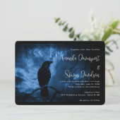 Black Crow met zwarte Gothic tegen donkere tinten Kaart (Staand voorkant)