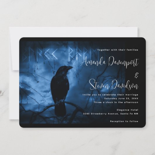 Black Crow met zwarte Gothic tegen donkere tinten Kaart (Voorkant)