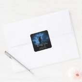 Black Crow met zwarte Gothic tegen donkere tinten Vierkante Sticker (Envelop)
