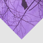 Black Crow Paarse Sky Black Spooky Treeys Tissuepapier (Detail)