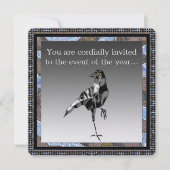 Black Crow Party Metalic Uitnodiging (Voorkant)