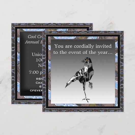 Black Crow Party uitnodiging (Voorkant / Achterkant)