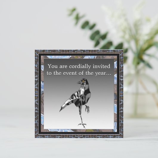 Black Crow Party uitnodiging (Staand voorkant)