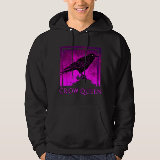 Black Crow Queen Bird Watching Idea Raven Crows Hoodie (Voorkant)