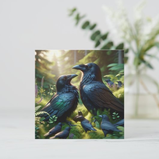 Black Crow Raven Bird Art (Staand voorkant)