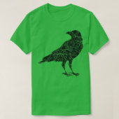 Black Crow Raven Bird Silhouette T-shirt (Design voorkant)