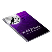 Black Crow Raven Silhouette op Moon Edgy Gothic Notitieboek (Rechterzijde)