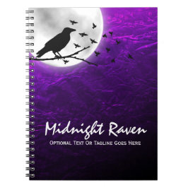 Black Crow Raven Silhouette op Moon Edgy Gothic Notitieboek