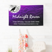 Black Crow Raven Silhouette op Moon Edgy Gothic Spandoek (Insitu)