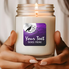 Black Crow Raven Silhouette op Moon Edgy Gothic Vierkante Sticker