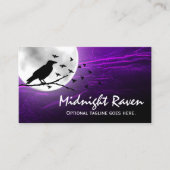 Black Crow Raven Silhouette op Moon Edgy Gothic Visitekaartje (Voorkant)
