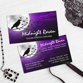 Black Crow Raven Silhouette op Moon Edgy Gothic Visitekaartje