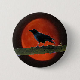 Black Crow Red Moon Ronde Button 5,7 Cm