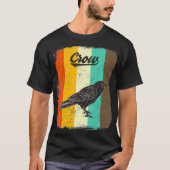 Black Crow Retro 70s  Bird Lover Art T-shirt (Voorkant)