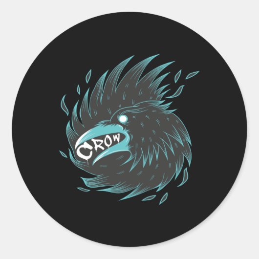 Black Crow Ronde Sticker (Voorkant)
