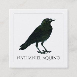 Black Crow-schrijver Vierkante Visitekaartje