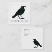 Black Crow-schrijver Vierkante Visitekaartje (Voorkant / Achterkant)