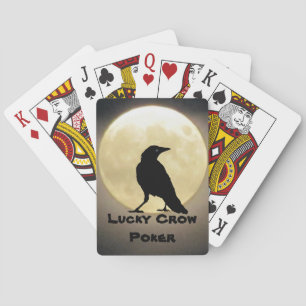 Black Crow Silhouette en Moon Lucky Crow Poker Pokerkaarten