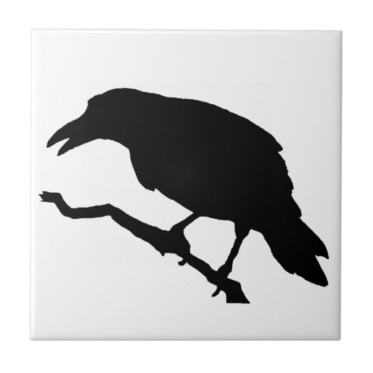 Black Crow Tile 4 Tegeltje (Voorkant)