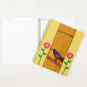 Black Crow Tree Branch  rode bloemen op gedichten Planner (Display)