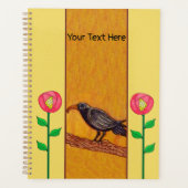 Black Crow Tree Branch  rode bloemen op gedichten Planner (Voorkant)
