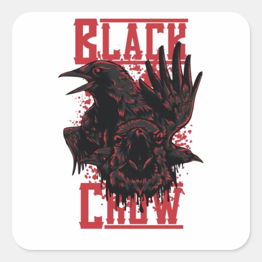 Black Crow Vierkante Sticker (Voorkant)