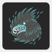 Black Crow Vierkante Sticker (Voorkant)