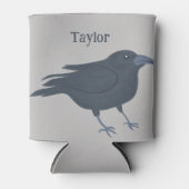Black Crow Vogel Illustratie Gepersonaliseerd Blikjeskoeler (Voorkant)