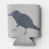 Black Crow Vogel Illustratie Gepersonaliseerd Blikjeskoeler (Achterkant)