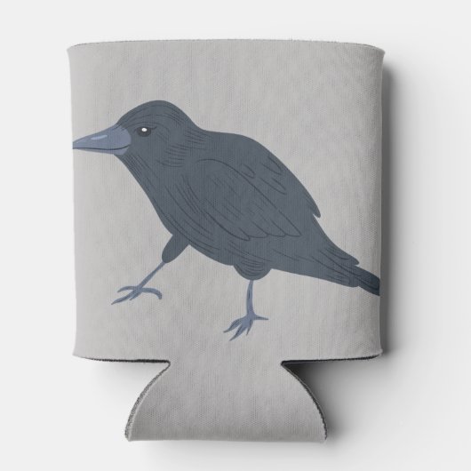 Black Crow Vogel Illustratie Gepersonaliseerd Blikjeskoeler (Achterkant)
