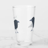 Black Crow Vogel Illustratie Gepersonaliseerd Glas (Links)