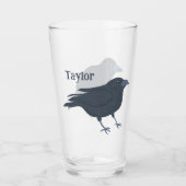 Black Crow Vogel Illustratie Gepersonaliseerd Glas (Voorkant)