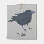 Black Crow Vogel Illustratie Gepersonaliseerd Keramisch Ornament (Links)