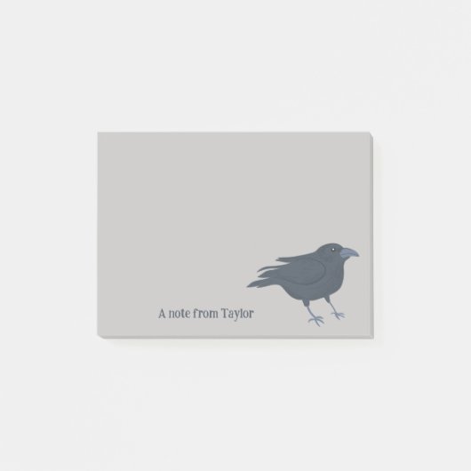 Black Crow Vogel Illustratie Gepersonaliseerd Post-it® Notes (Voorkant)