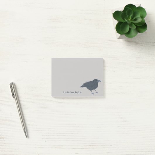 Black Crow Vogel Illustratie Gepersonaliseerd Post-it® Notes (Kantoor)