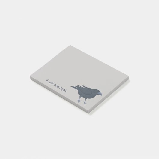 Black Crow Vogel Illustratie Gepersonaliseerd Post-it® Notes (Schuin)