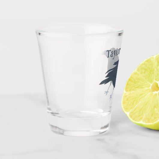 Black Crow Vogel Illustratie Gepersonaliseerd Shot Glas (Links)