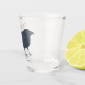 Black Crow Vogel Illustratie Gepersonaliseerd Shot Glas (Rechts)