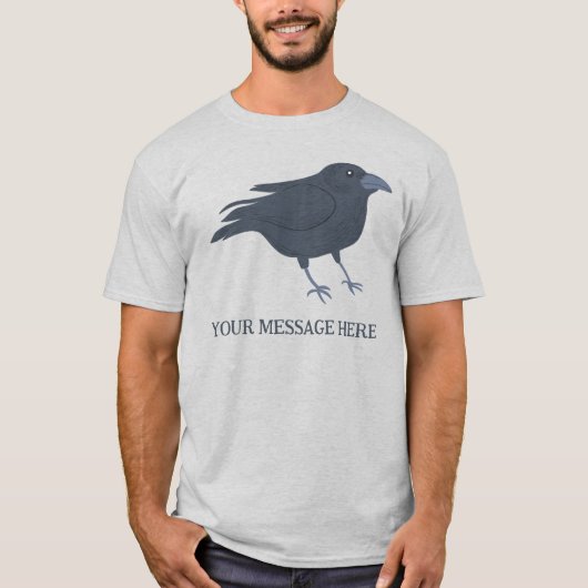 Black Crow Vogel Illustratie Gepersonaliseerd T-shirt (Voorkant)