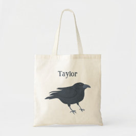 Black Crow Vogel Illustratie Gepersonaliseerd Tote Bag