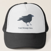 Black Crow Vogel Illustratie Gepersonaliseerd Trucker Pet (Voorkant)