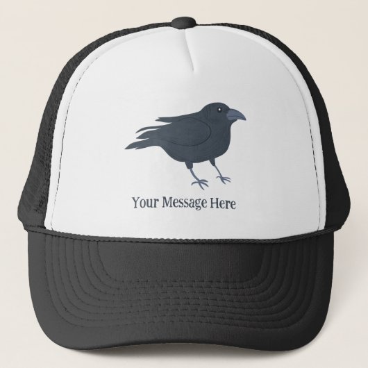 Black Crow Vogel Illustratie Gepersonaliseerd Trucker Pet (Voorkant)