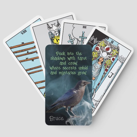 Black Crow Witch Vertrouwd met Blauwgroen Smoke/Sh Pokerkaarten (Achterkant)