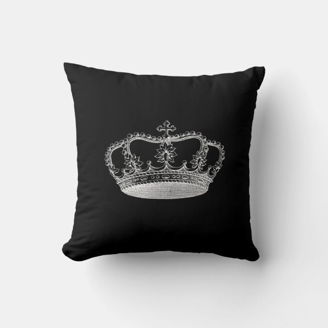 Black Crown (B) Sierkussen 20 x 20 inch (Voorkant)